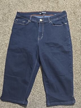 Lee Modern Series Midrise Fit Capri Jeans Women 12M Blue Straight Leg Denim